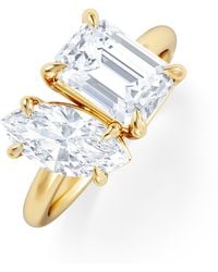 The Diamond Store - Toi Et Moi 3.00Ct Marquise And Emerald Cut Lab Diamond Engagement Ring - Lyst