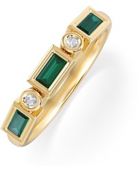 The Diamond Store - Forme 0.37Ct Baguette Cut Lab Emerald 5 Stone Ring - Lyst