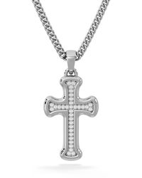 The Diamond Store - 0.15Ct Lab Grown Diamond Cross Pendant Necklace - Lyst