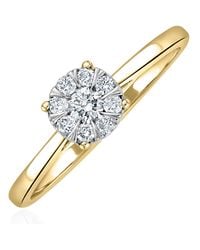 The Diamond Store - 0.25Ct Lab Diamond Cluster Solitaire Ring H/Si - Lyst