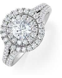 The Diamond Store - Camilla Diamond Halo Engagement Ring 18K 1.15Ct G/Si2 - Lyst