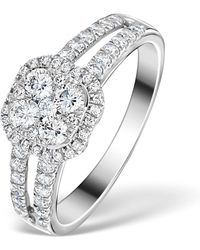 The Diamond Store - Halo Engagement Ring Galileo 0.90Ct Of Diamonds - Lyst