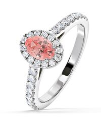 The Diamond Store - Georgina Lab Diamond Oval Halo 0.90Ct Ring - Lyst