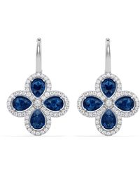 The Diamond Store - Bloom 4.75Ct Lab Sapphire And Lab Diamond Earrings - Lyst