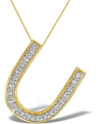 The Diamond Store - Diamond 0.15Ct 9K Initial Pendant - Lyst