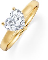 The Diamond Store - Amora Heart 1.07Ct Hidden Halo Lab Diamond Engagement Ring F/Vs Set - Lyst
