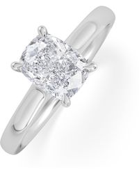 The Diamond Store - Amora 1.00Ct Elongated Cushion Cut Lab Diamond Hidden Halo Solitaire Engagement Ring - Lyst