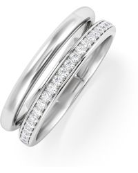 The Diamond Store - Duo Curve 0.10Ct Lab Diamond Stacking Ring - Lyst