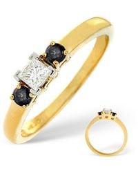 The Diamond Store - Sapphire And 0.15Ct Lab Diamond Ring 18K - Lyst