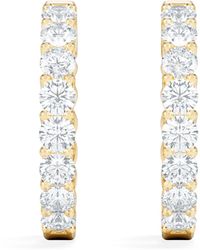 The Diamond Store - Braided 2.00Ct Round Cut Lab Diamond Hoop Earrings - Lyst