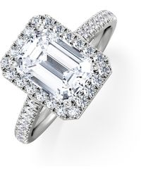 The Diamond Store - Annabelle Lab Diamond Halo Engagement Ring - Lyst