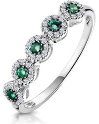 The Diamond Store - Emerald And Halo Diamond Stellato Eternity Ring - Lyst