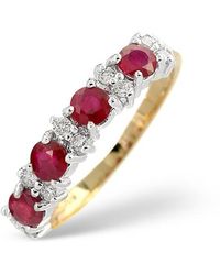 The Diamond Store - Ruby 0.78Ct And Diamond 9K Ring - Lyst