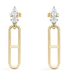The Diamond Store - Paperclip 0.47Ct Lab Diamond Drop Link Earrings - Lyst