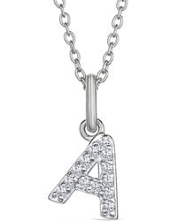 The Diamond Store - Love Letter Initial A Lab Diamond Necklace Set - Lyst