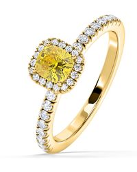 The Diamond Store - Beatrice Lab Diamond 1.00Ct Cushion Halo Ring - Lyst