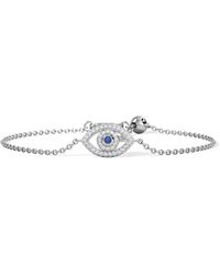 The Diamond Store - Evil Eye 0.21Ct Sapphire Lab Diamond Adjustable Bracelet - Lyst
