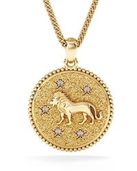 The Diamond Store - Zodiac Leo Necklace Medallion Lab Grown 0.02Ct - Lyst