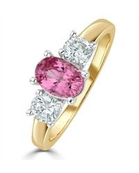 The Diamond Store - 18K 0.50Ct H/Si Lab Diamonds G/Vs And 1.00Ct Sapphire Ring - Lyst