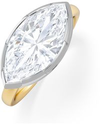 The Diamond Store - East West 3.00Ct Marquise Cut Lab Diamond Solitaire Engagement Ring - Lyst
