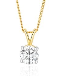 The Diamond Store - 0.5 Ct Chloe Lab Grown Diamond Solitaire Necklace Pendant - Lyst