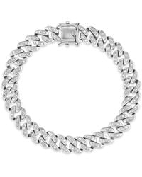 The Diamond Store - 7 Inch Havana Cuban Lab Diamond Bracelet 0.40Ct Cuban Lab Diamond Set - Lyst