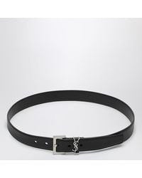 Saint Laurent - Schwarzer Gürtel Cassandre Aus Glattleder - Lyst