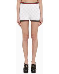 Gucci - Lace And Cotton Short With Web Detail - Lyst