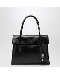 Miu Miu - Schwarze Solitaire-Tasche Aus Glänzendem Leder - Lyst