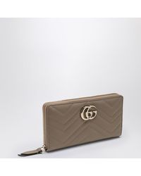 Gucci - Taupe Marmont Gg Brieftasche Mit Reißverschluss - Lyst