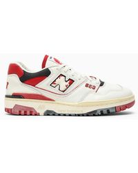 New Balance - Sneaker bassa 550 bianca/rossa vintage - Lyst