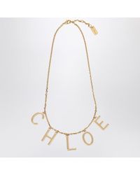 Chloé - Collana letters in ottone vintage gold - Lyst