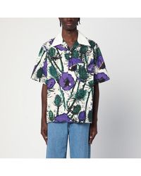Wales Bonner - Bowlinghemd Highlife Mit Violettem Print - Lyst