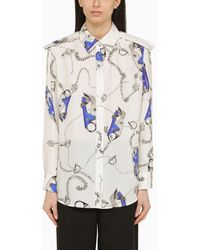 Burberry - White Shirt With Silk Pattern - Lyst