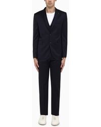 Tagliatore - Single-breasted Navy Wool Suit - Lyst