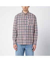 Bottega Veneta - Check Pattern Printed Leather Shirt - Lyst