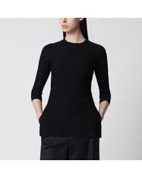Max Mara - Gerippter Rundhalspullover Aus Viskose - Lyst