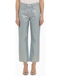 FRAME - Cropped Jeans La Jane Aus Denim Hologram - Lyst