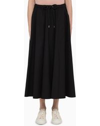 Moncler - Gonna maxi nera in cotone - Lyst