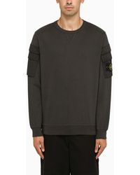 Stone Island - Lead Crewneck Sweatshirt With Pockets - Lyst