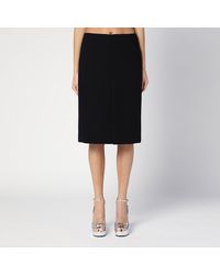 Gucci - Jupe Noire En Crêpe De Laine - Lyst