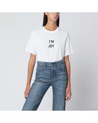 Victoria Beckham - I'M Joy T-Shirt Aus Weißer Baumwolle - Lyst