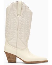 Paris Texas - Bone Western Boot With Embroidery - Lyst