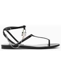 Dolce & Gabbana - Dolce&Gabbana Patent Thong Sandal With Chain - Lyst