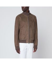 Salvatore Santoro - Suede Leather Zip Bomber - Lyst