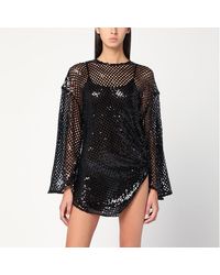 The Attico - Mesh Mini Dress With Sequins - Lyst