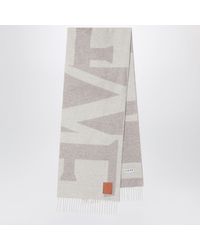 Loewe - Light Cashmere Scarf With Anagram Patch - Lyst