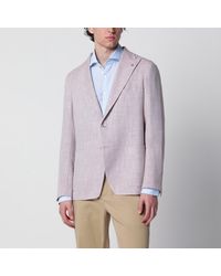 Tagliatore - Single-Breasted Herringbone Jacket Lilac - Lyst