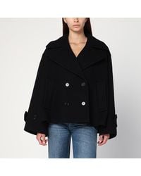 Chloé - Cappotto doppiopetto in misto lana - Lyst