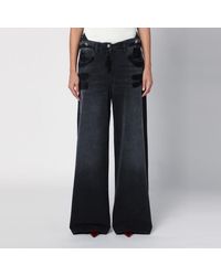 The Attico - Schwarze Weite Ausgewaschene Jeans Aus Denim - Lyst